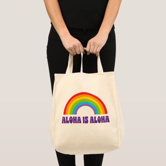 Aloha Is Aloha Rainbow Pride Hawaii Tragetasche (Vorderseite (Produkt))