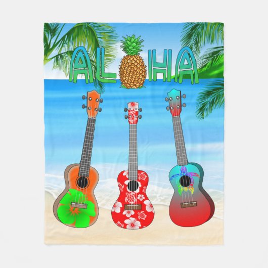 Aloha Island Ukuleles Fleecedecke (Vorderseite)