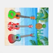Aloha Island Ukuleles Fleecedecke (Vorderseite (Horizontal))