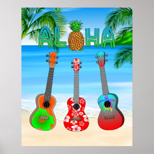Aloha Island Ukuleles Poster (Vorne)