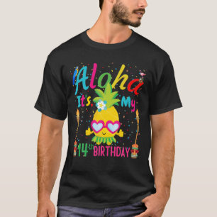 Aloha ist mein 14. Geburtstag tropischer Hawaii-Fl T-Shirt