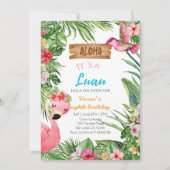 Aloha It is a Luau Girl Birthday Party Einladung (Vorderseite)