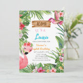 Aloha It is a Luau Girl Birthday Party Einladung (Stehend Vorderseite)