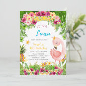 Aloha It is a Luau Girl Birthday Party Einladung (Stehend Vorderseite)