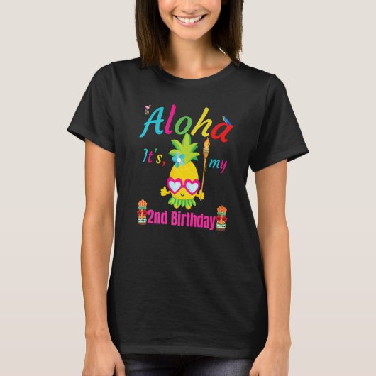 Aloha It's My 2. Birthday Hawaii Second Girls Lua T-Shirt (Vorderseite)