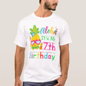 Aloha It's My 7th Birthday Hawaii Second Girls Lua T-Shirt (Vorderseite)
