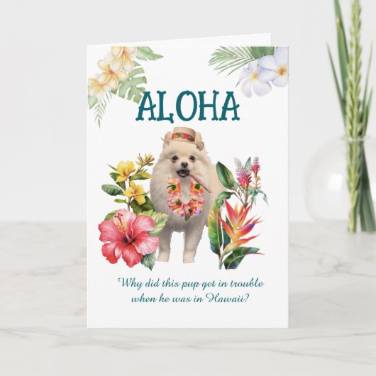Aloha Joke Card with Pup Karte (Vorderseite)