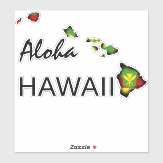 ALOHA - KANAKA MAOLI HAWAII INSELN BLK AUFKLEBER (Blatt)