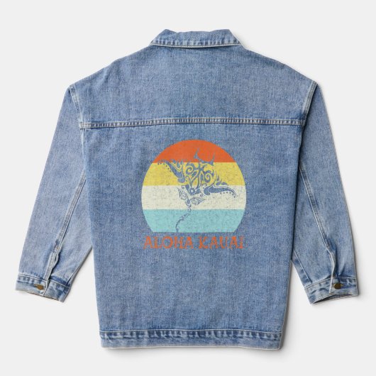 Aloha Kauai Vintag Hawaiian Island Stingra Jeansjacke (Rückseite)