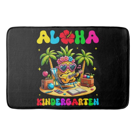 Aloha Kindergarten Ananas Hawaii Zurück zur Schule Badematte (Vorderseite)