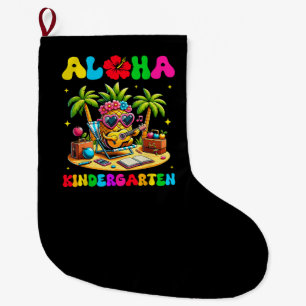 Aloha Kindergarten Ananas Hawaii Zurück zur Schule Großer Weihnachtsstrumpf
