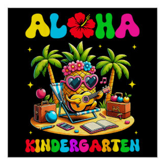 Aloha Kindergarten Ananas Hawaii Zurück zur Schule Poster