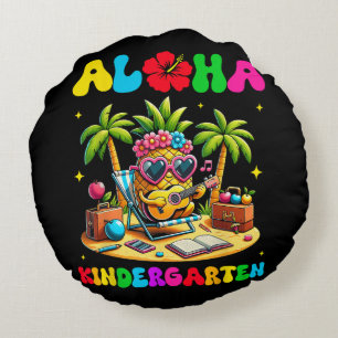 Aloha Kindergarten Ananas Hawaii Zurück zur Schule Rundes Kissen