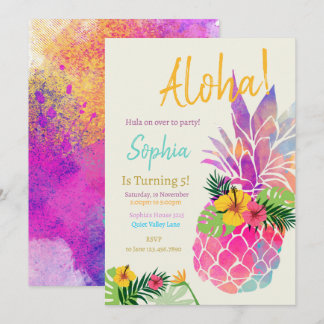Aloha Kindergeburtstag Einladung