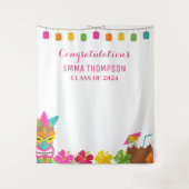 Aloha-Klasse 2024 Abschluss Luau Backdrop Wandteppich (Vorderseite)