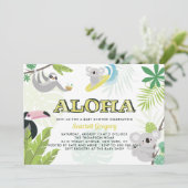 Aloha Koala Tropical Baby Dusche Einladung (Stehend Vorderseite)