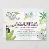 Aloha Koala Tropical Pink Baby Dusche Einladung (Vorderseite)