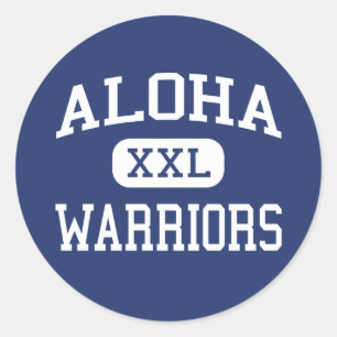 Aloha - Krieger - Hochschule - Aloha Oregon Runder Aufkleber