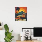 Aloha-Küste – Retro-Hawaii-Reise Poster (Heimbüro)