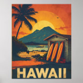 Aloha-Küste – Retro-Hawaii-Reise Poster (Vorne)
