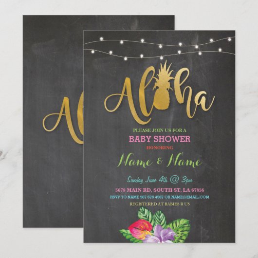 Aloha laden der helle einladung (Vorne/Hinten)