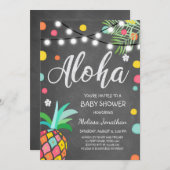 Aloha laden tropische Babyparty Hawaii Luau ein Einladung (Vorne/Hinten)