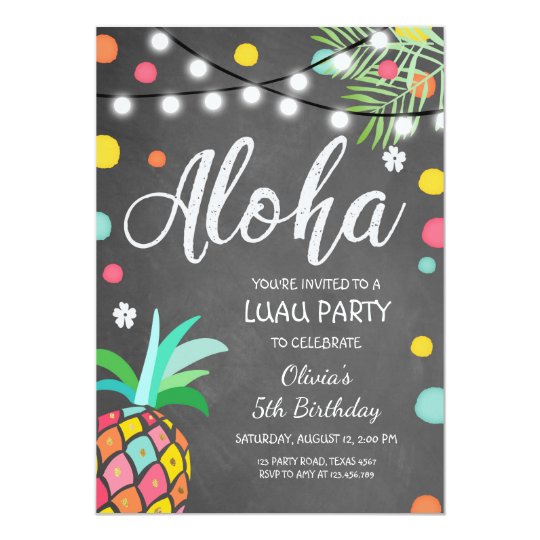 Aloha Laden Tropisches Geburtstags Party Hawaii Einladung Zazzle De