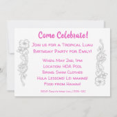 Aloha lädt Honig Luau Karte blondes Hula Mädchen (Rückseite)