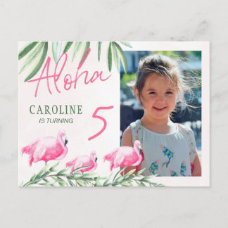 Aloha Lasse Flamingle Tropical FOTO Geburtstagspar Postkarte