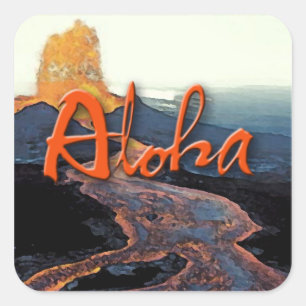 Aloha Lava-Aufkleber Quadratischer Aufkleber