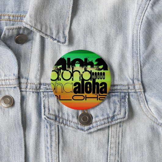 Aloha; lebhaft grün, orange und gelb button (Beispiel)