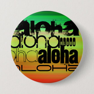 Aloha; lebhaft grün, orange und gelb button