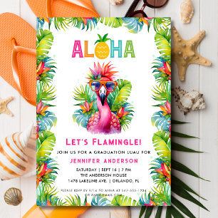 Aloha Let's Flamingle Tropical Abschluss Luau Einladung