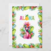 Aloha Let's Flamingle Tropical Flamingo Birthday Einladung (Rückseite)