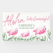 Aloha Let's Flamingle tropische Geburtstagsparty Banner (Horizontal)
