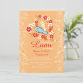 Aloha Liebe Luau Verlobung Einladung (Stehend Vorderseite)