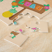 Aloha Luau Beach Black Hair Girl Jigsaw Puzzle (Seite)