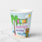 Aloha Luau Birthday Pappbecher (Rückseite)