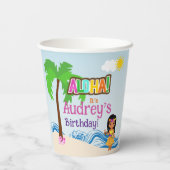 Aloha Luau Birthday Pappbecher (Rückseite)