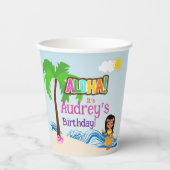Aloha Luau Birthday Pappbecher (Vorderseite)