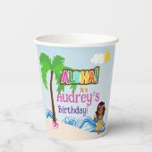 Aloha Luau Birthday Pappbecher (Rückseite)