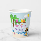 Aloha Luau Birthday Pappbecher (Vorderseite)