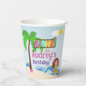 Aloha Luau Birthday Pappbecher (Rückseite)