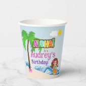 Aloha Luau Birthday Pappbecher (Vorderseite)