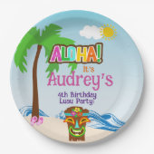 Aloha Luau Birthday Pappteller (Vorderseite)
