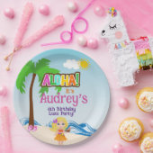 Aloha Luau Birthday Pappteller (Party)