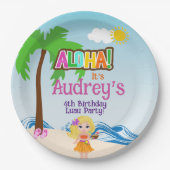 Aloha Luau Birthday Pappteller (Vorderseite)