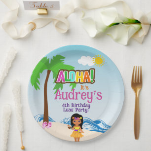 Aloha Luau Birthday Pappteller