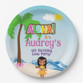 Aloha Luau Birthday Pappteller (Vorderseite)
