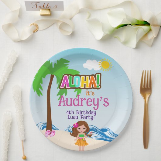 Aloha Luau Birthday Pappteller (Hochzeit)